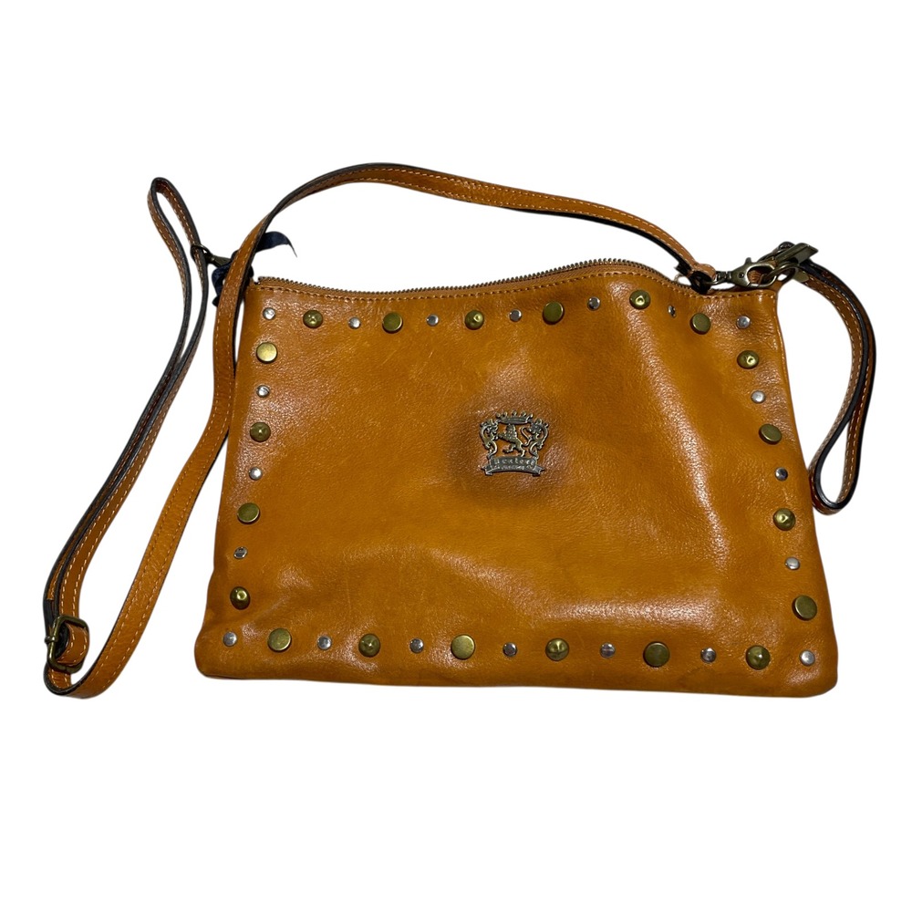 Pratesi Firenze Italy Brown Leather Crossbody Purse Handbag Made in Italy